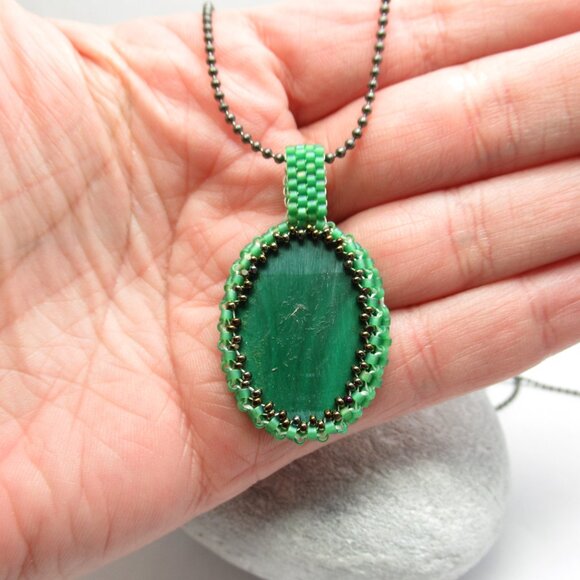 Malachite Cabochon pendant - Picture 7 of 12
